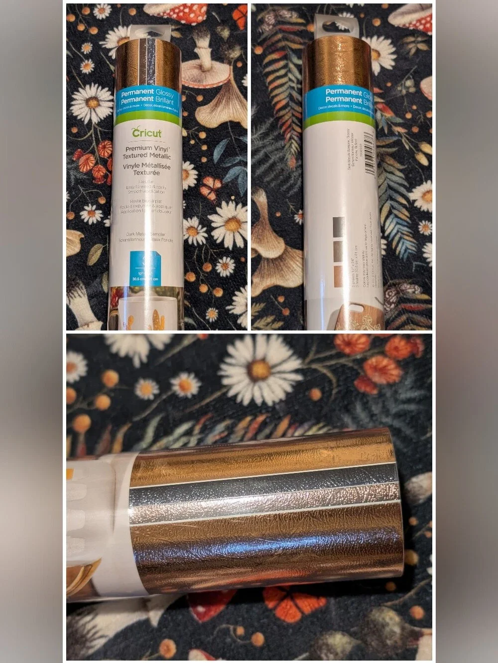 🆕 Cricut Bundle Of 7 Packs Of Premium Permanent Assorted Vinyl Rolls